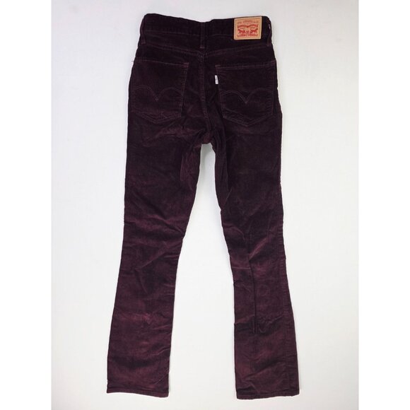 Levis Size 23X32 Womens Burgundy Corduroy 725 High Rise Booutcut 5 Pocket Pants - Picture 1 of 14